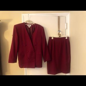 Saville Wool Suit, Cranberry, size 10